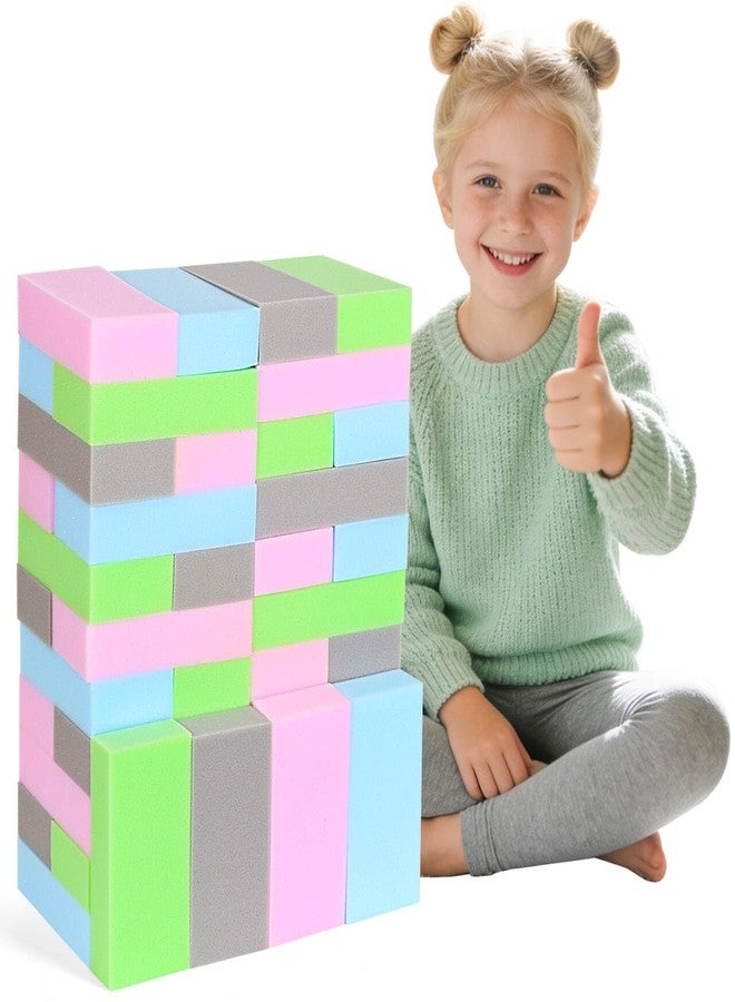 FUBOTRAD Colorful Foam Climbing Blocks - 8" x 4" x 2" Soft, Stackable Gymnastics Blocks for Safe Play, Foam Pit Cubes & Indoor Parkour for Parkour Equipment, Protective Foam Bricks - 48PCS - Image 1