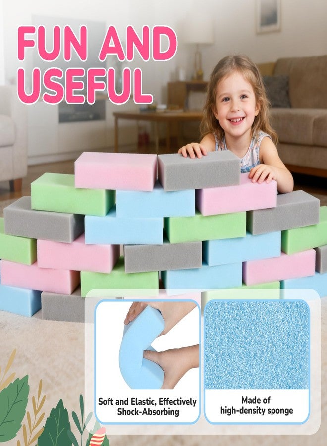 FUBOTRAD Colorful Foam Climbing Blocks - 8" x 4" x 2" Soft, Stackable Gymnastics Blocks for Safe Play, Foam Pit Cubes & Indoor Parkour for Parkour Equipment, Protective Foam Bricks - 48PCS - Image 5