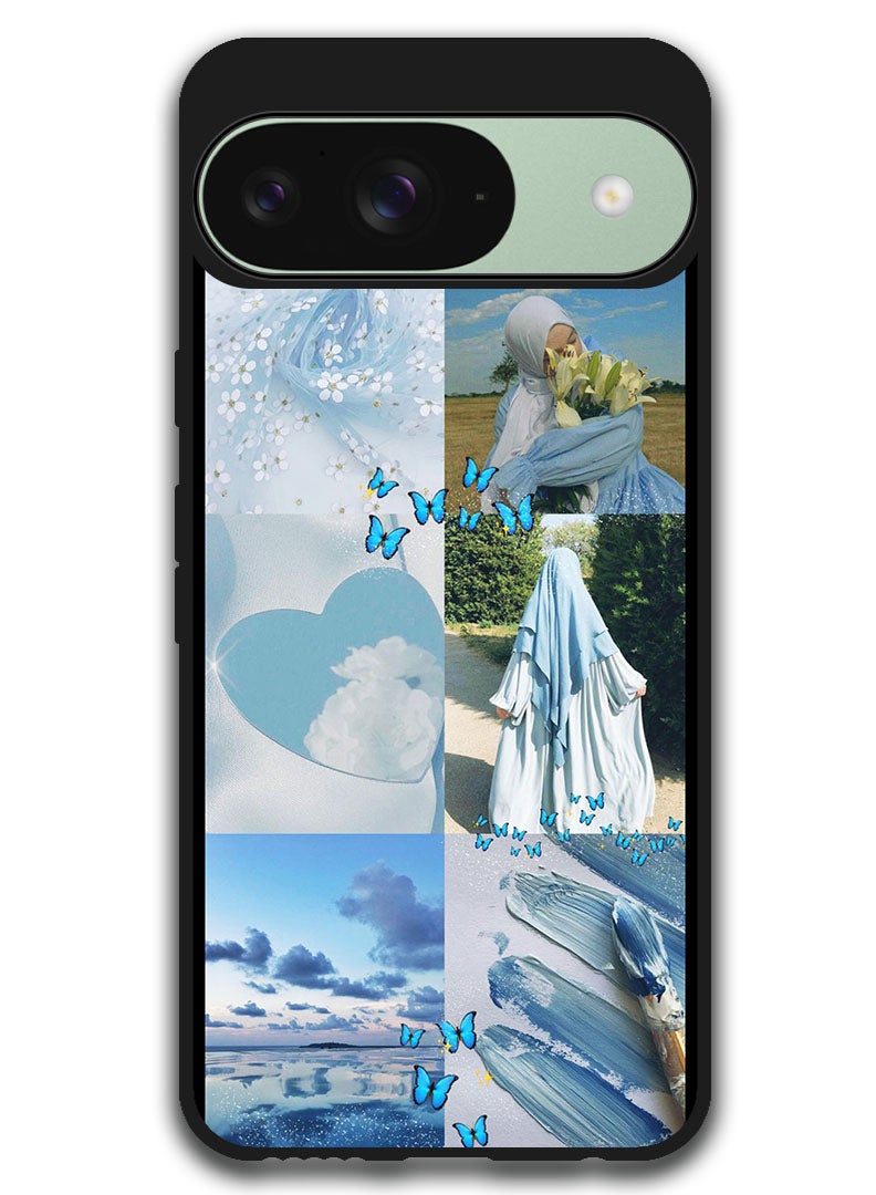 Theodor Protective Case Anti Scratch Shock Proof Bumper Cover For Google Pixel 9 Blue hijab girl - Image 1