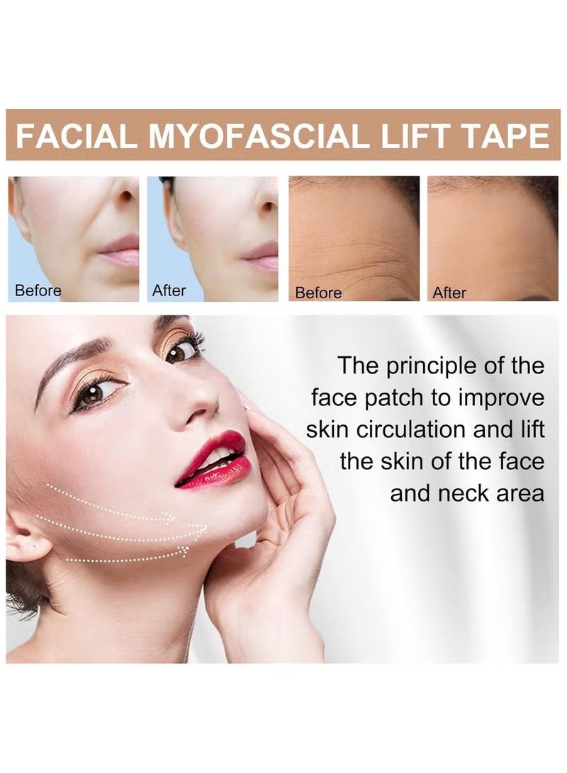 إليمي الوجه رفع الشريط, الوجه Myofascial رفع الشريط, لفات مكافحة التجاعيد الوجه التصحيحات لرفع الوجه, الوجه تنغم الأحزمة, يونيسكس رقبة رفع الشريط لتثبيت وتشديد الجلد - Image 3
