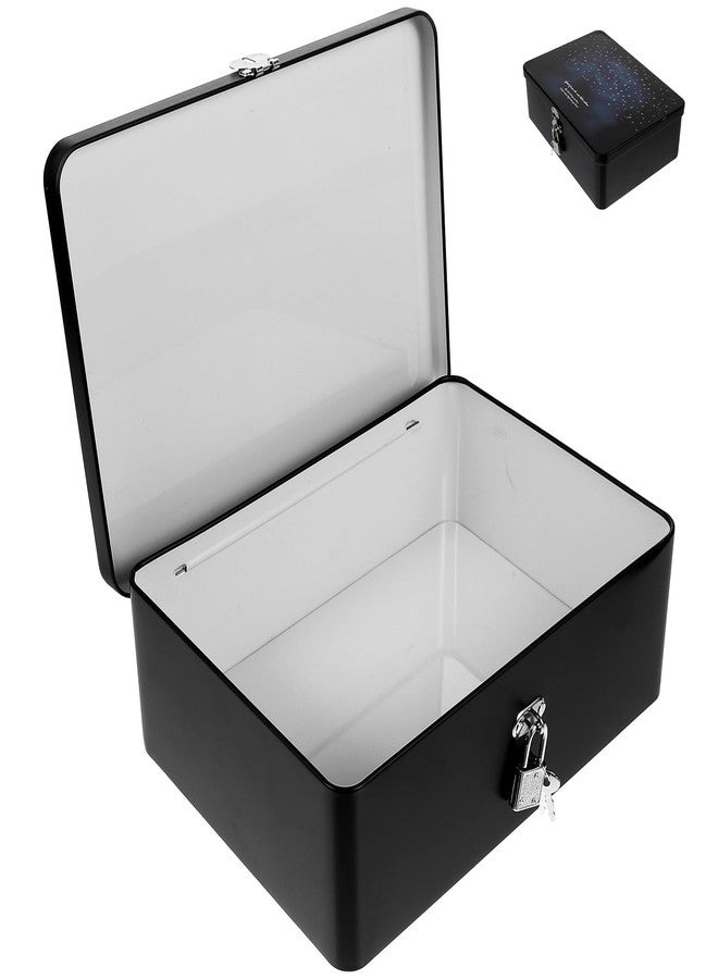 Amosfun صندوق تخزين معدني قديم من أموسفن مع قفل - صندوق تنظيم صغير للمجوهرات والكنوز والتذكارات والسفر 9.5 × 7 × 3 بوصة - Image 5