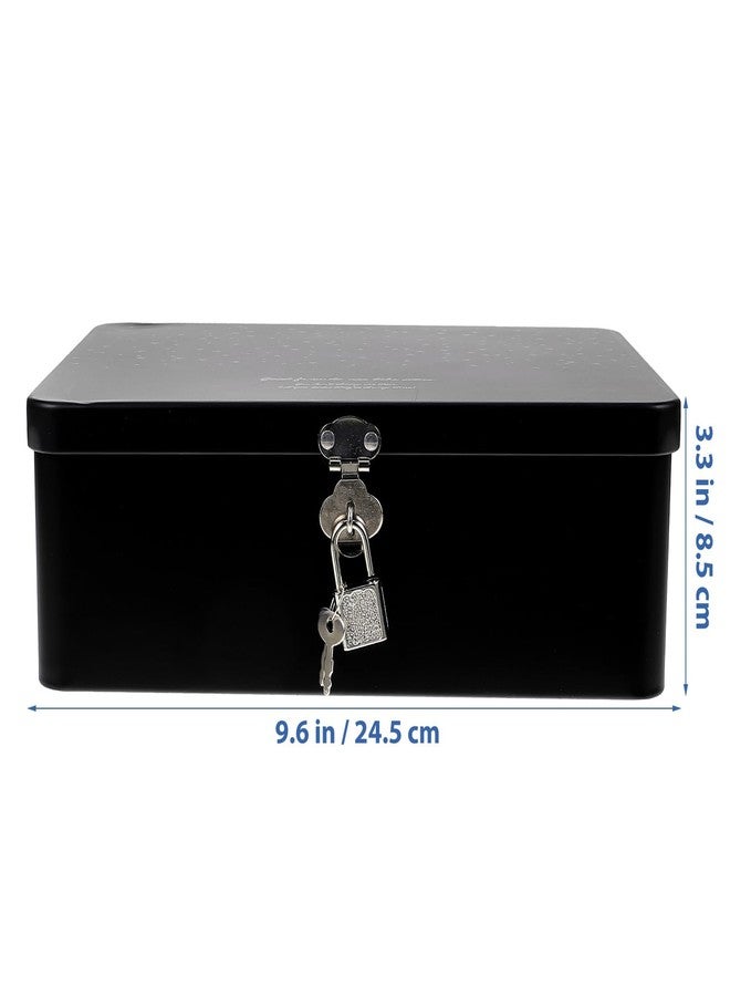 Amosfun صندوق تخزين معدني قديم من أموسفن مع قفل - صندوق تنظيم صغير للمجوهرات والكنوز والتذكارات والسفر 9.5 × 7 × 3 بوصة - Image 2