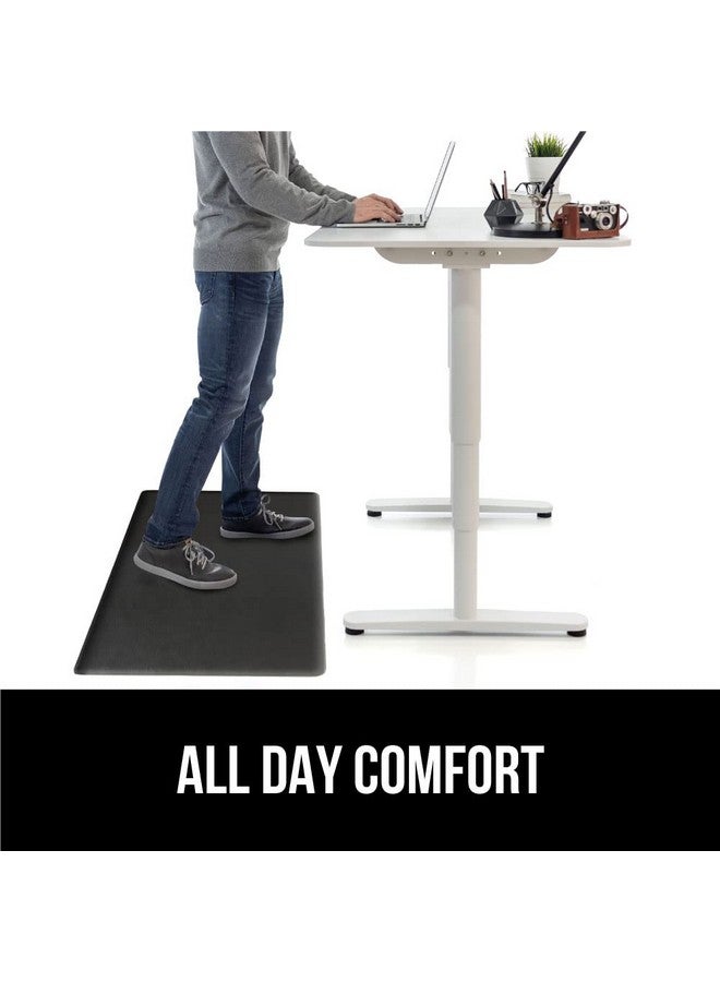 GORILLA GRIP Set of 2 Soft Anti Fatigue Mats for Kitchen Floor, Stain and Scratch Resistant, Soft Ergonomic Standing Office Desk Mat, Supportive Memory Foam Rug, 17x24 + 17x48, 1/2 Inch Thick, Black - Image 5