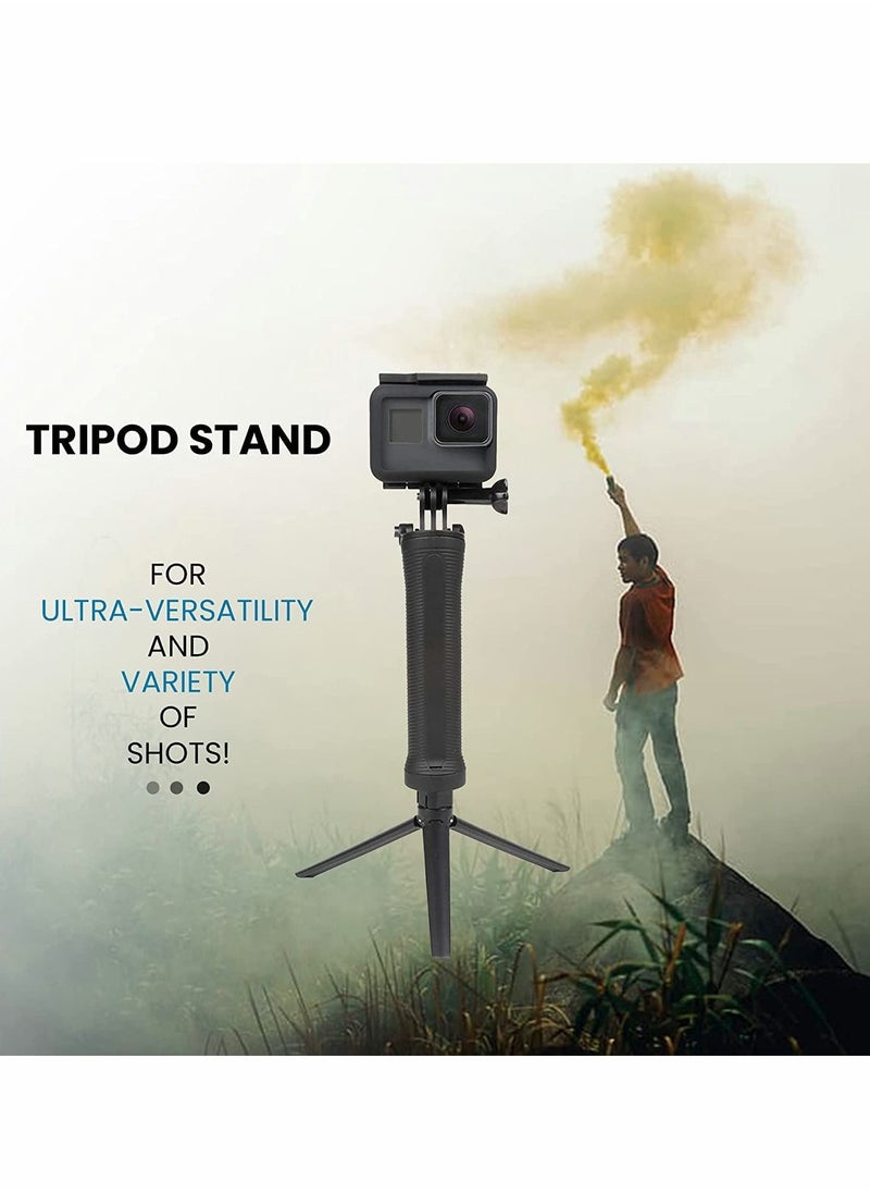 Y&D - 3-Way Monopod Grip Arm,Foldable Pole Ajustable Selfie Stick compatible with GoPro Hero 9/8/7/6/5, SJCAM SJ6, SJ7, SJ5000, Yi and All Action Cameras - Image 1