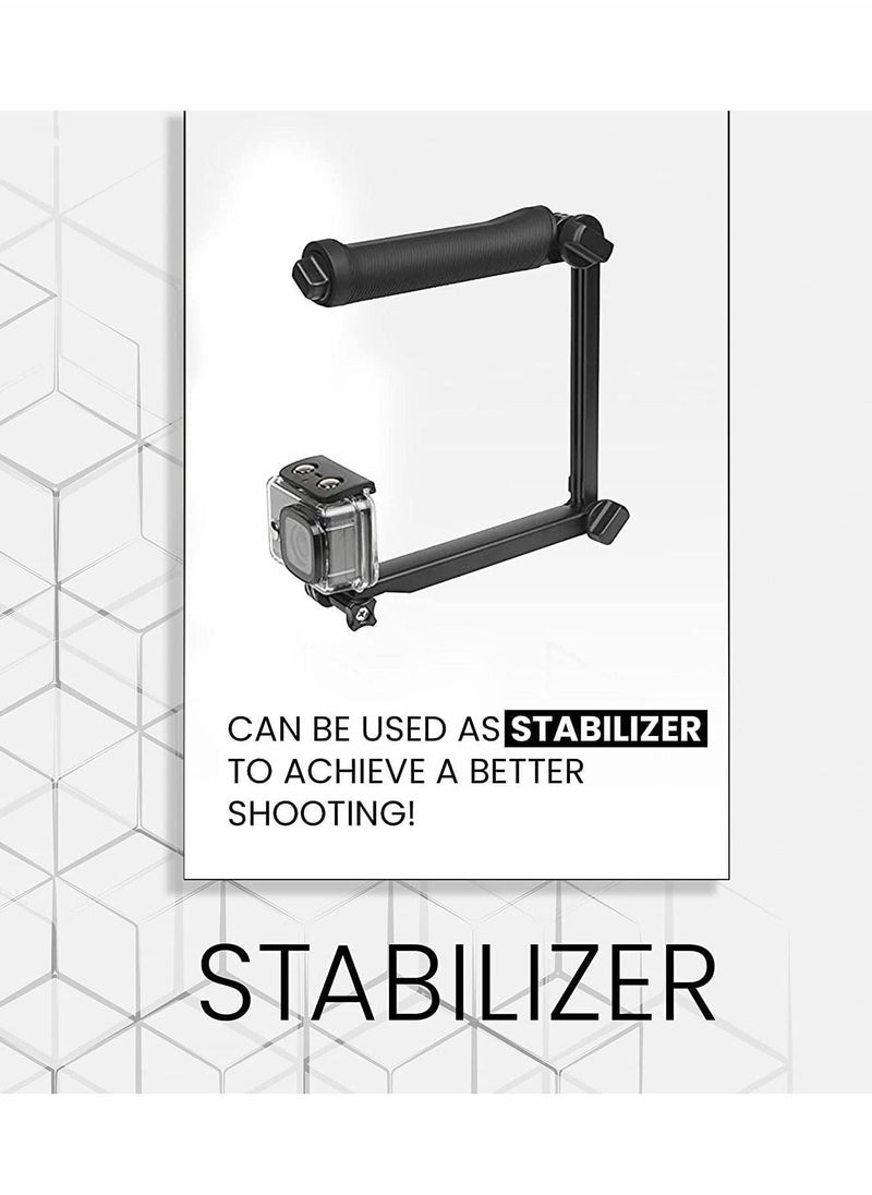 Y&D - 3-Way Monopod Grip Arm,Foldable Pole Ajustable Selfie Stick compatible with GoPro Hero 9/8/7/6/5, SJCAM SJ6, SJ7, SJ5000, Yi and All Action Cameras - Image 1