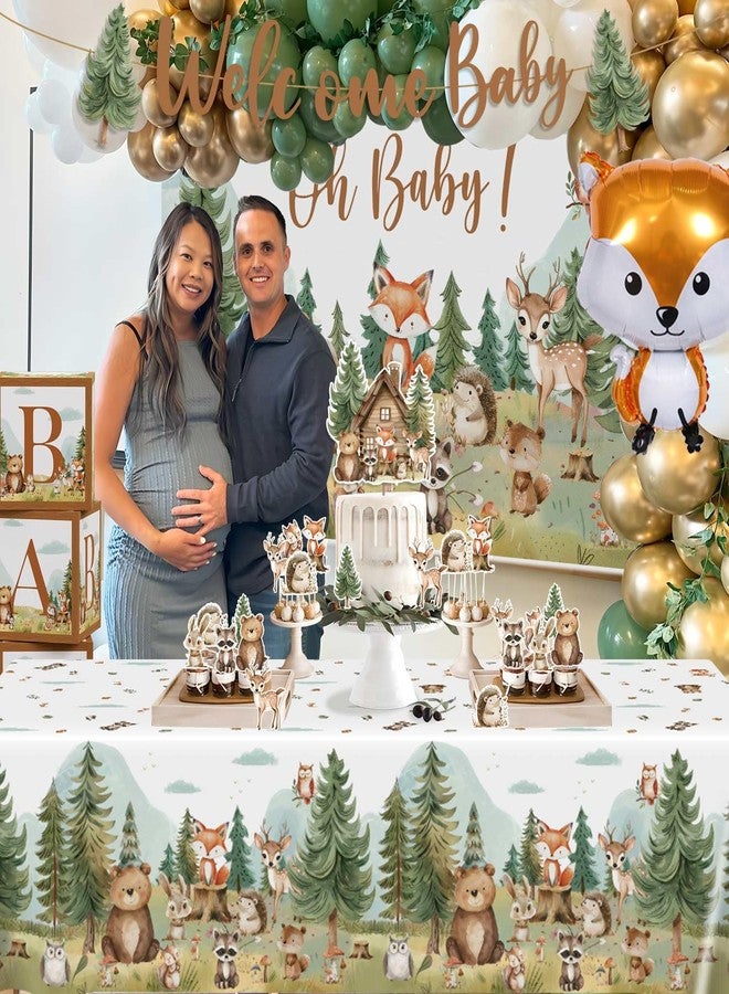 Heboland Woodland Baby Shower Decorations, Woodland Animals Themed Decor with Balloon Garland Arch | Baby Box | Tablecloth | Banner | Cake Topper for Neutral Forest Party - Image 2