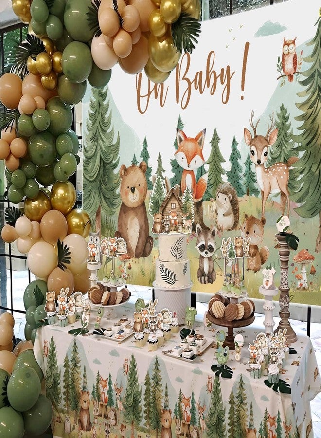Heboland Woodland Baby Shower Decorations, Woodland Animals Themed Decor with Balloon Garland Arch | Baby Box | Tablecloth | Banner | Cake Topper for Neutral Forest Party - Image 4