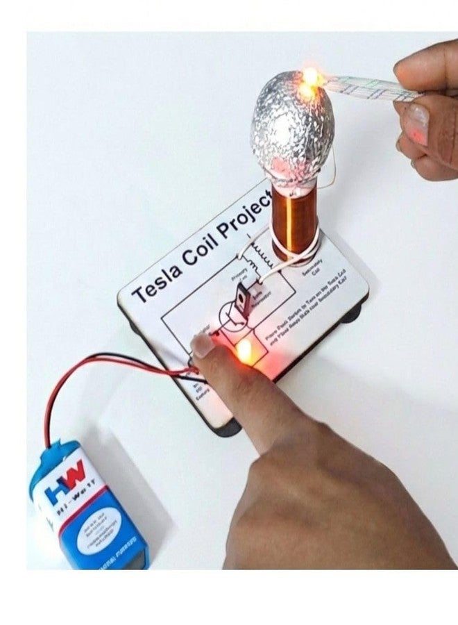 ESPtronics مجموعة أدوات تعليمية STEM لمشروع ملف تسلا العلمي من ESPtronics - نموذج عملي للحث الكهرومغناطيسي لطلاب الصف الثاني عشر والأطفال - Image 1