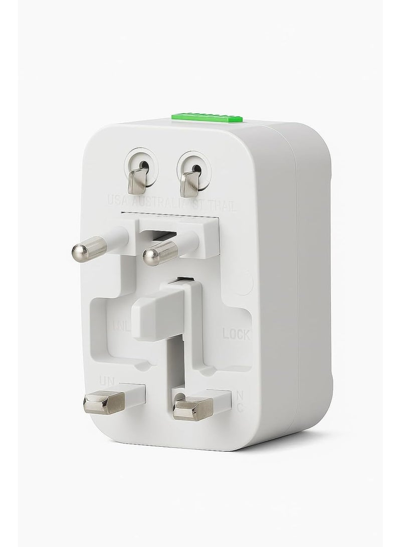 MOMENT Universal Travel Adapter Plug - International Multipurpose All-in-One Solution for US, AUS, UK, EU, Europe, North/South America & 150+ Countries (Rectangle) (White) - Image 3