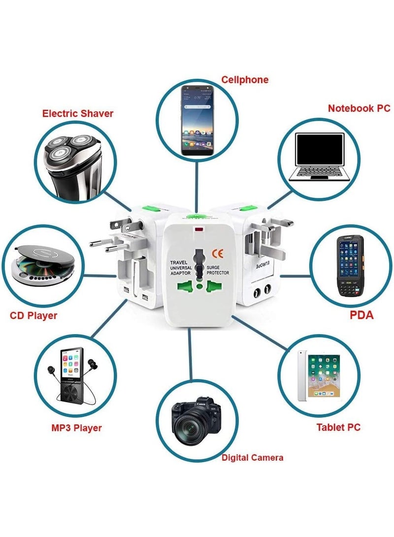 MOMENT Universal Travel Adapter Plug - International Multipurpose All-in-One Solution for US, AUS, UK, EU, Europe, North/South America & 150+ Countries (Rectangle) (White) - Image 5