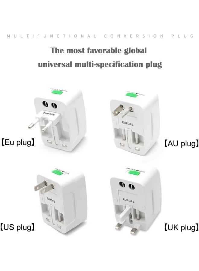 MOMENT Universal Travel Adapter Plug - International Multipurpose All-in-One Solution for US, AUS, UK, EU, Europe, North/South America & 150+ Countries (Rectangle) (White) - Image 2