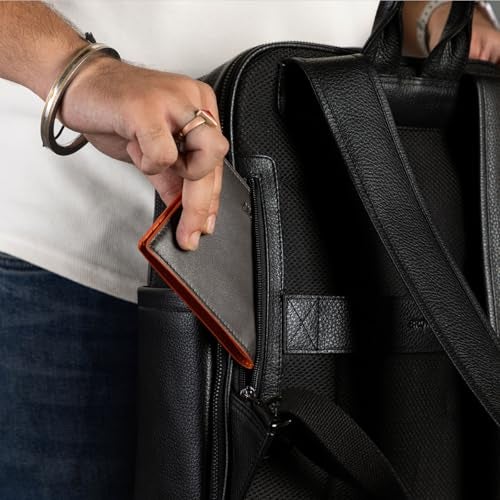 BROWN BEAR Havana Laptop Backpack 02 | Black Leather Office Bag For Man | Front & Side Pockets | Full-Grain Leather Laptop Bags for Men Office Use | Spacious Design for Work and Travel - Image 3