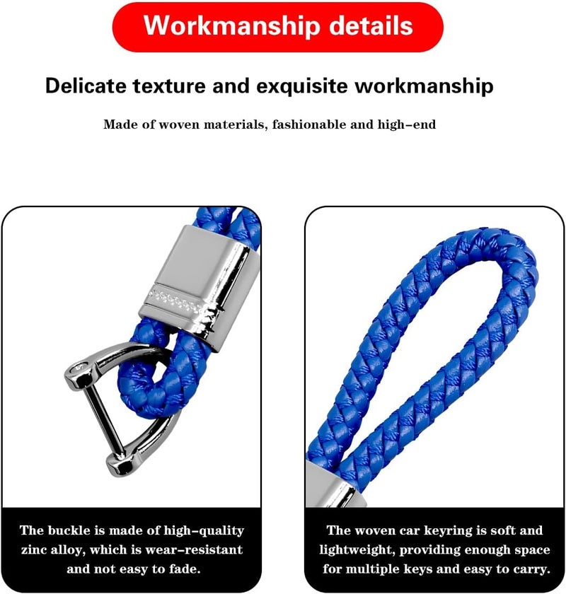 JNNJ Leather Braided Key Ring - Car Anti-Lost Keychain Pendant for Men and Women (Fake Gun/Black) - Image 4