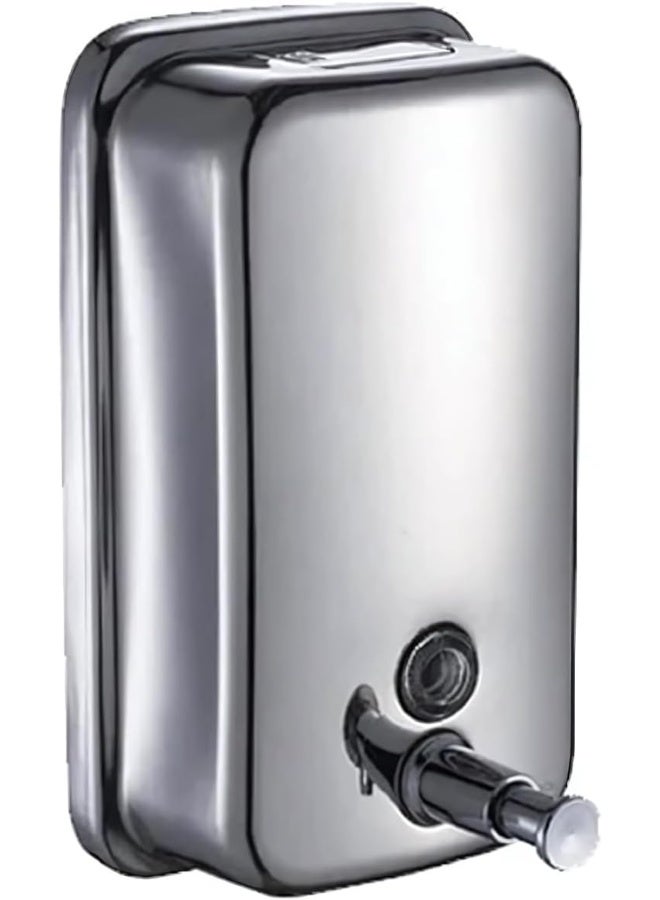 AKC L Stainless Steel Wall Mounted Soap Dispenser – 304 Grade Commercial Manual Liquid Hand Sanitizer Dispenser for Bathroom, Kitchen, Office – Rust-Resistant, Easy Refill - Image 1