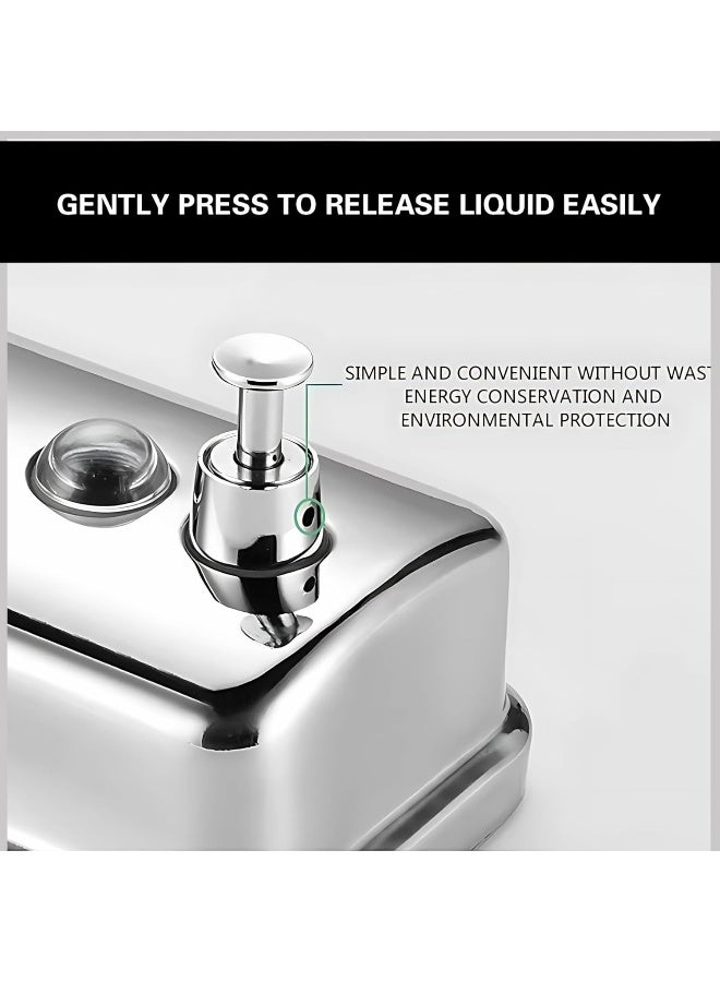 AKC L Stainless Steel Wall Mounted Soap Dispenser – 304 Grade Commercial Manual Liquid Hand Sanitizer Dispenser for Bathroom, Kitchen, Office – Rust-Resistant, Easy Refill - Image 5