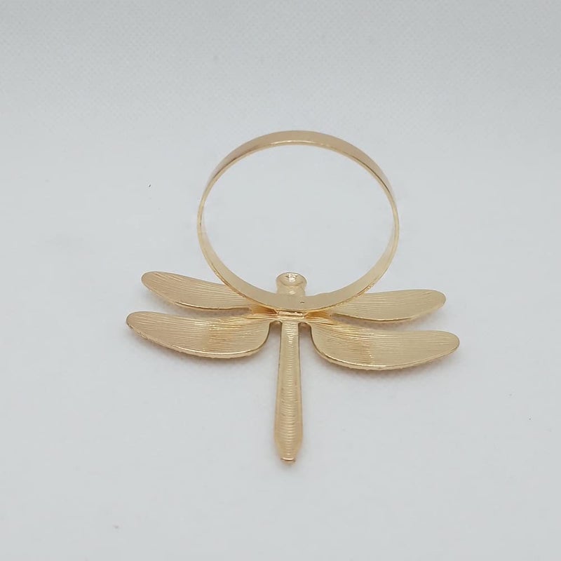 CPELLESSE 6 pcs Gold Napkin Ring Dragonfly Napkin Rings Holders Insect Napkin Rings Buckle for Thanksgiving Christmas  Family Gather  Table Decoration Rings (Gold) - Image 4