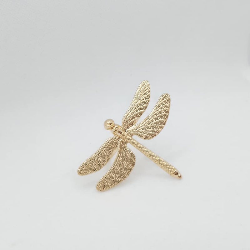 CPELLESSE 6 pcs Gold Napkin Ring Dragonfly Napkin Rings Holders Insect Napkin Rings Buckle for Thanksgiving Christmas  Family Gather  Table Decoration Rings (Gold) - Image 3