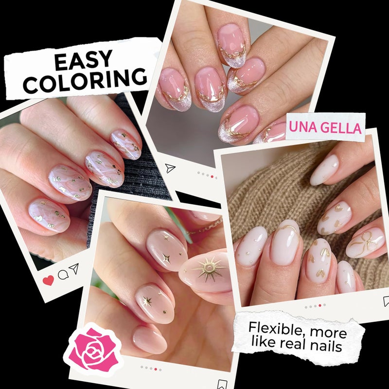 UNA GELLA Oval Gel Nail Tips, 312 Pcs Short Oval Round Nails Pre-Etched Half Matte Clear Acrylic Full Cover Press on Fake Nails No Filing Needed for DIY & Nail Extensions 12 Sizes - Image 3