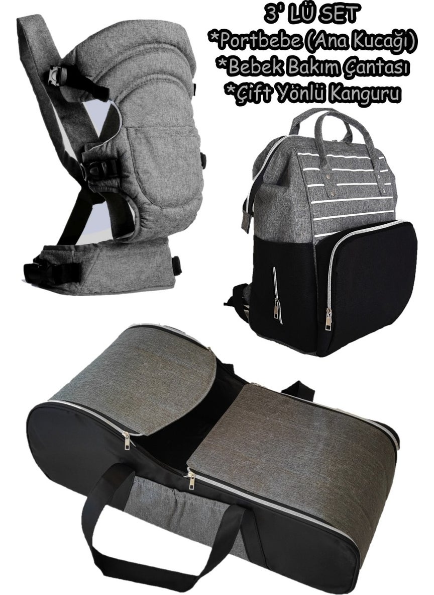 U.S.F Carrycot Baby Carrier + Baby Carrier Kangaroo + Baby Care Bag Set of 3  - Image 1