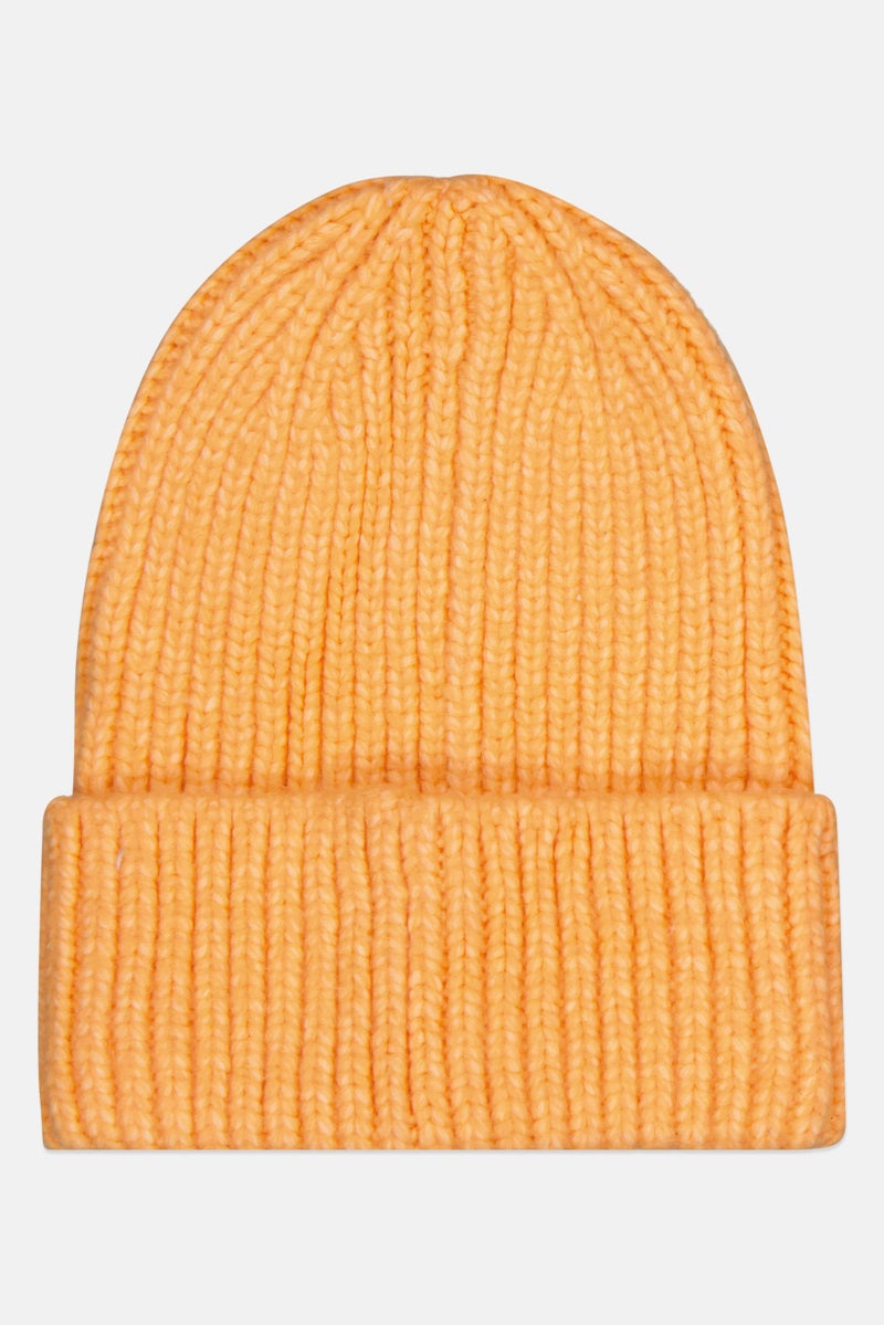 Reserved Women Solid Knitted Beanie, Orange - Image 1