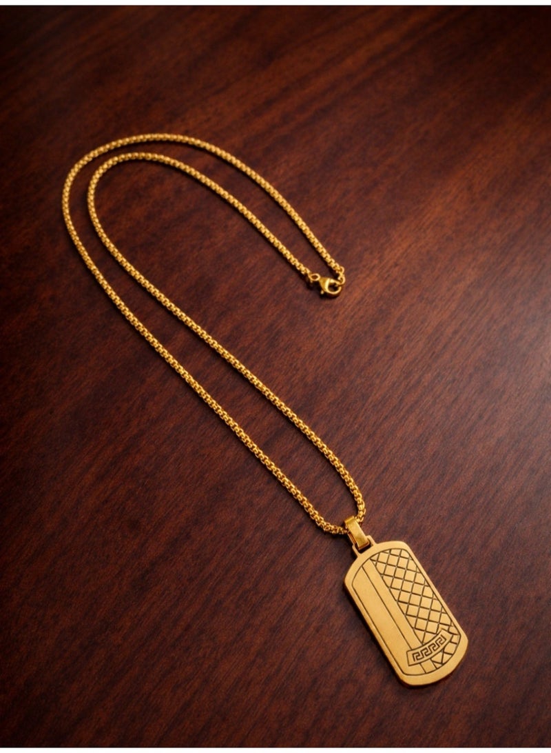 Men Stainless Steel Chain Necklace with Pendant, 60 cm - Image 4