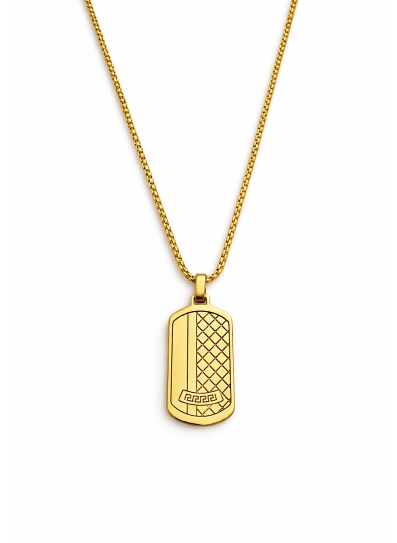 Men Stainless Steel Chain Necklace with Pendant, 60 cm - Image 1