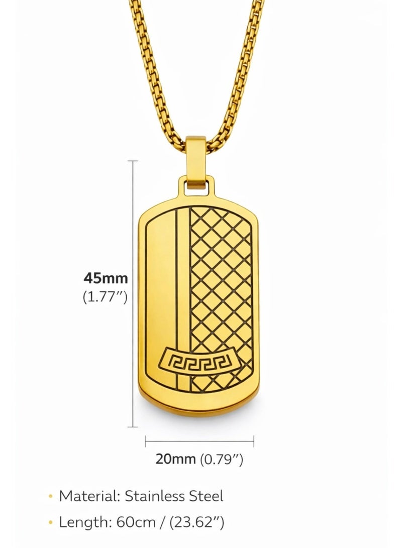 Men Stainless Steel Chain Necklace with Pendant, 60 cm - Image 5