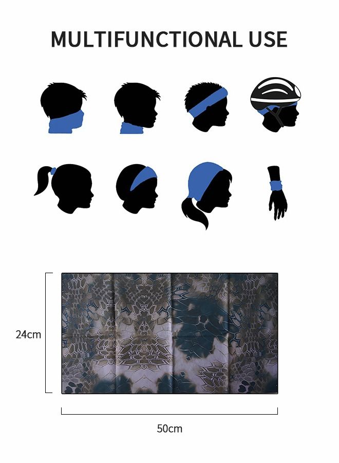 GROIC 5pcs Cooling Neck Gaiter Camo Face Mask, UV Protection Ice Silk Hood, Sunscreen Breathable Bandana, Windproof Mask Cycling Supplies Sports Gear  - Image 4