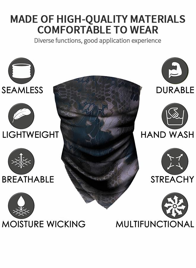 GROIC 5pcs Cooling Neck Gaiter Camo Face Mask, UV Protection Ice Silk Hood, Sunscreen Breathable Bandana, Windproof Mask Cycling Supplies Sports Gear  - Image 3