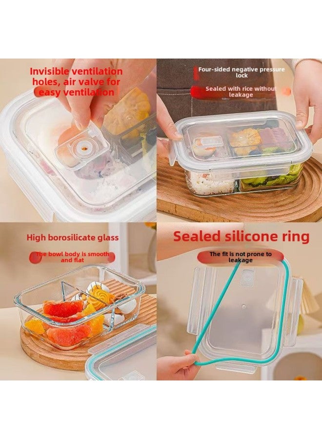 Heat Resistant Glass Lunch Box High Borosilicate Material Microwave Oven Safe Sealed Food Grade Preservation Container For Adults-Specifications:The Transparent Circle 660ml  - Image 4