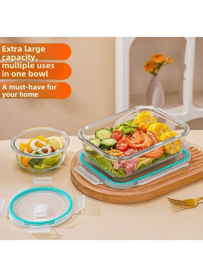 Heat Resistant Glass Lunch Box High Borosilicate Material Microwave Oven Safe Sealed Food Grade Preservation Container For Adults-Specifications:The Transparent Circle 660ml  - Image 2