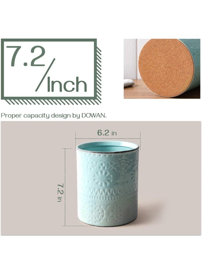 Dowan  Kitchen Utensil Holder, 7.3” Large Farmhouse Utensil Holders For Countertop, Heavy Ceramic Utensil Crock, Anti Slip And Scratch Cork Bottom, Teal Utensil Crock For Home Décor  - Image 5