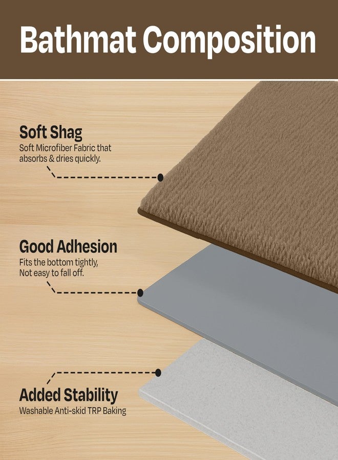 enera Microfibre Bath Mat | Soft & Absorbent 1700 GSM Rug | Non-Slip Latex Backing | Quick Dry, Washable Multipurpose Floor Mat for Bathroom, Bedroom, Kitchen & Home (Stello 40 x 60 cm) (Beige) - Image 5