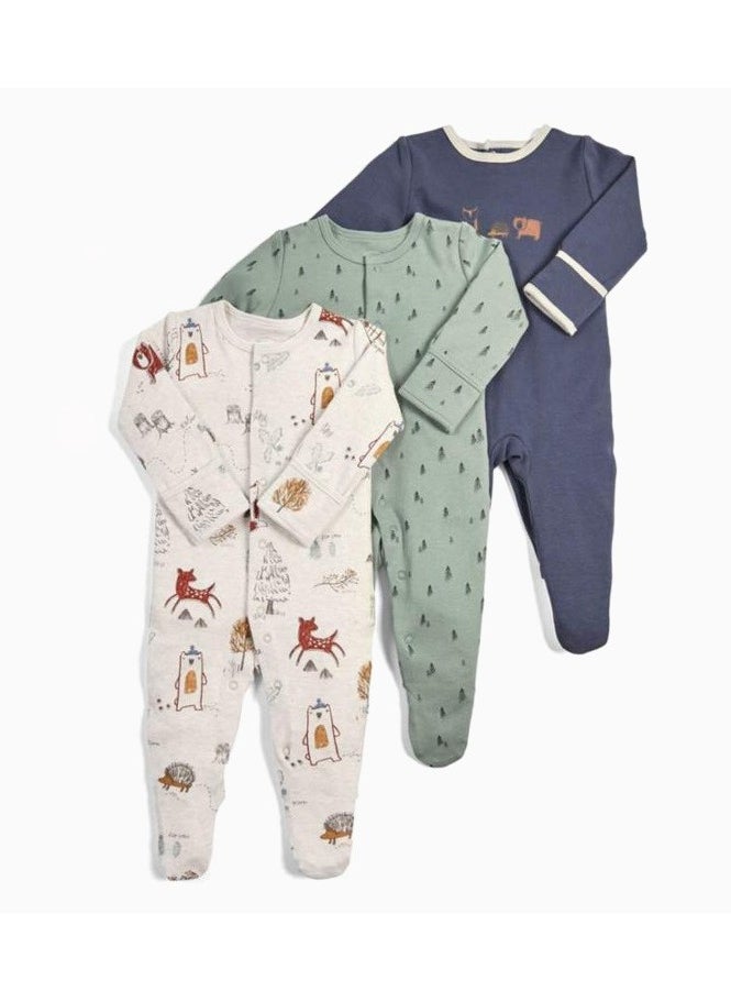 SKT Shiketro Cotton Newborn Bodysuit Baby Clothes Three-piece Set 