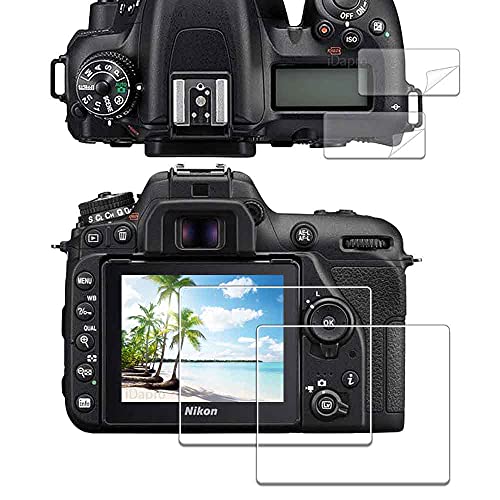 iDaPro Screen Protector for Nikon D7500 Tempered Glass+ Top Screen(PET)[2+2 Pack], 9H Military-Grade, Anti-Scratch, Anti-Glare, Includes Premium ABS Storage Box, Bubble-Free Easy Installation - Image 1