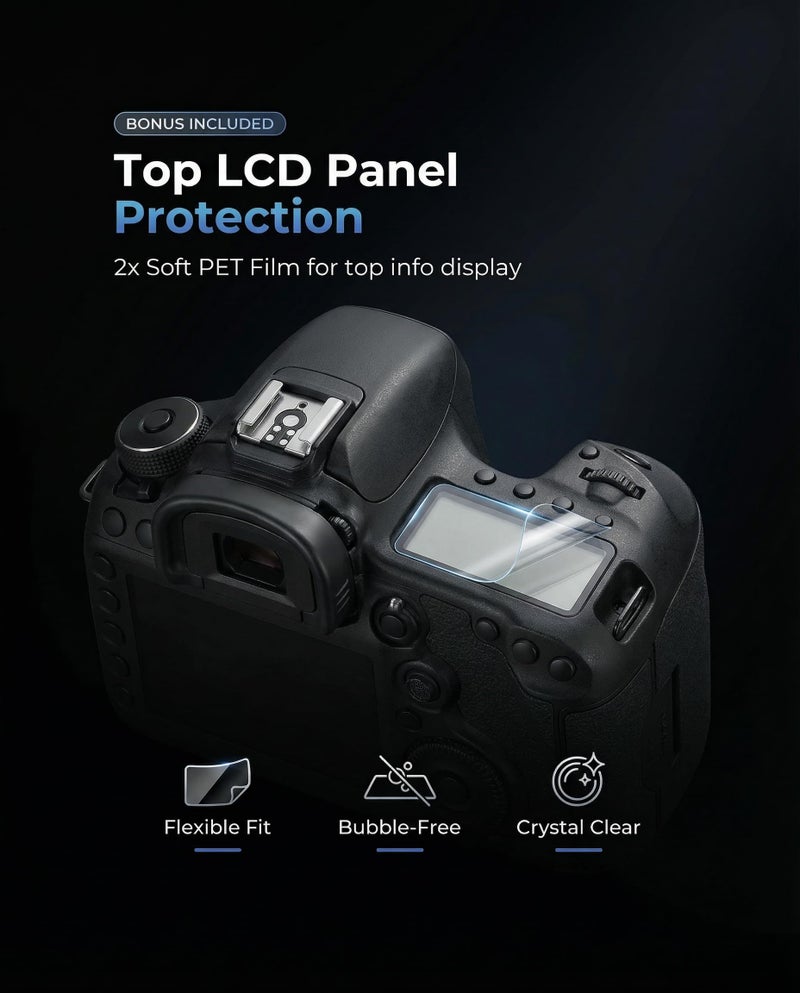 iDaPro Screen Protector for Nikon D7500 Tempered Glass+ Top Screen(PET)[2+2 Pack], 9H Military-Grade, Anti-Scratch, Anti-Glare, Includes Premium ABS Storage Box, Bubble-Free Easy Installation - Image 2