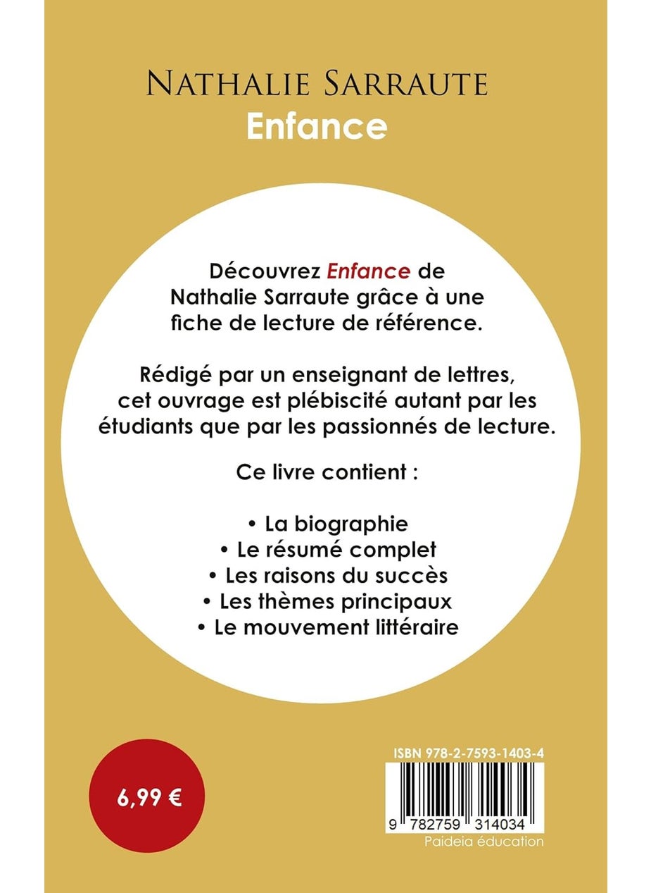 Fiche de lecture Enfance (Étude intégrale)  - Image 2