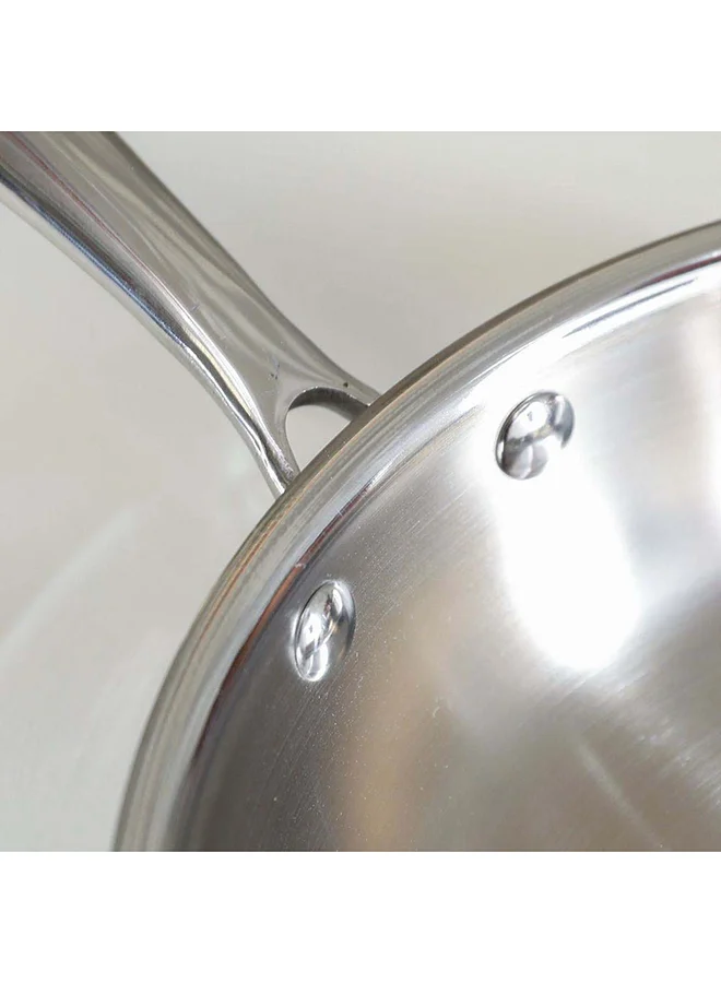 دانوب هوم Celina Stainless Steel Frypan 2.5Mm Stainless Steel Non-Sticky Frying Pan For Kitchen W24Xh5Cm - Silver