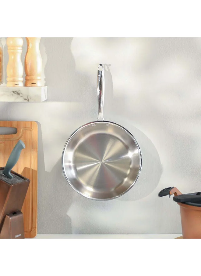 DANUBE HOME Celina Stainless Steel Frypan 2.5Mm Stainless Steel Non-Sticky Frying Pan For Kitchen W24Xh5Cm - Silver