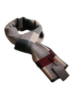 Men's Scarf Made of cotton and Wool Blend, Thick Elastic Keffiyeh Resistant to Wind and Cold, Keffiyeh with a Square Geometric Design, suitable for Formal Jackets and Coats, an Ideal Gift for the Fall and Winter Season, 180*30 cm