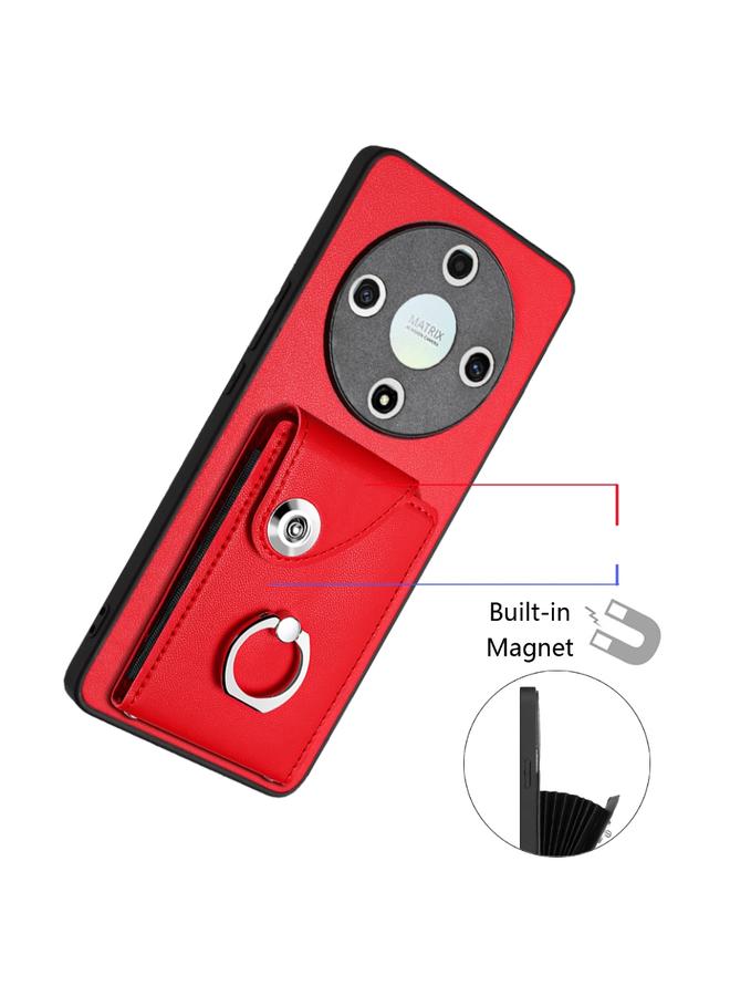 اس-توب جراب لهاتف Honor X9b / Magic6 Lite، جراب هاتف مزود بحلقة وحقيبة بطاقات وحزام طويل - Image 4