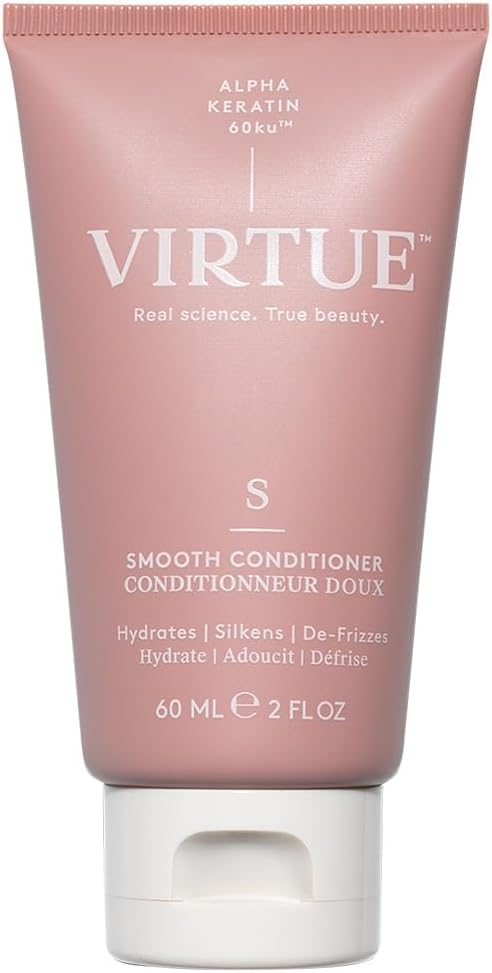 Virtue Smooth Conditioner for Frizz Control Nourishing for Curly or Unruly Hair SulfateFree Colour Safe 60 ml