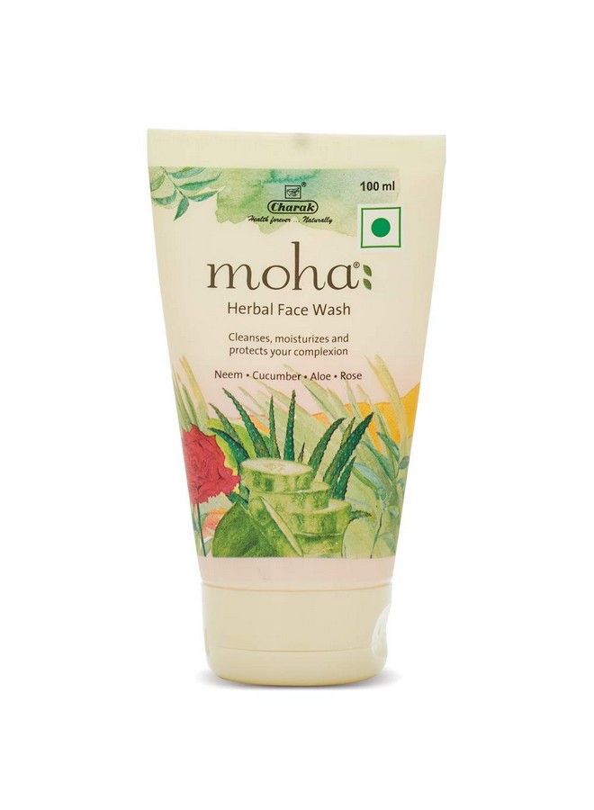 Moha: Herbal Face Wash 100 Ml X 1 ; Face Wash With Goodness Of Neem Aleovera Cucumber Rose & Yashtimadhu Which Keep Skin Healthy Soft & Glowing For All Skin Type - Image 1