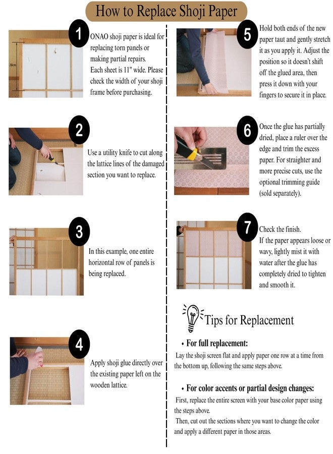 ONAO Shoji Paper Roll (11" x 118"), Shoji Screen Replacement Paper, Japanese Shoji Gami, Made in Japan, Pale Sage Green - Image 5
