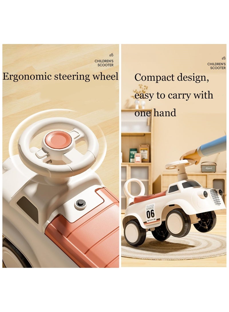 سوفام ركوب دراجة توازن الأطفال، ركوب ركوب السيارات للأطفال، ركوب دراجة الأطفال الصغار ركوب الأطفال مع سلة الموسيقى والإضاءة والتخزين، السلامة ضد الإنقلاب، لمدة 0-36 شهرًا (البني) - Image 5