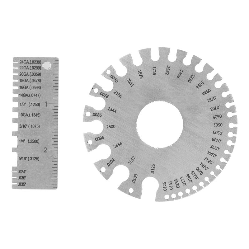 Steel Diameter Ruler Gauge Pocket Size Lightweight for Woodworking Workshop - Image 2