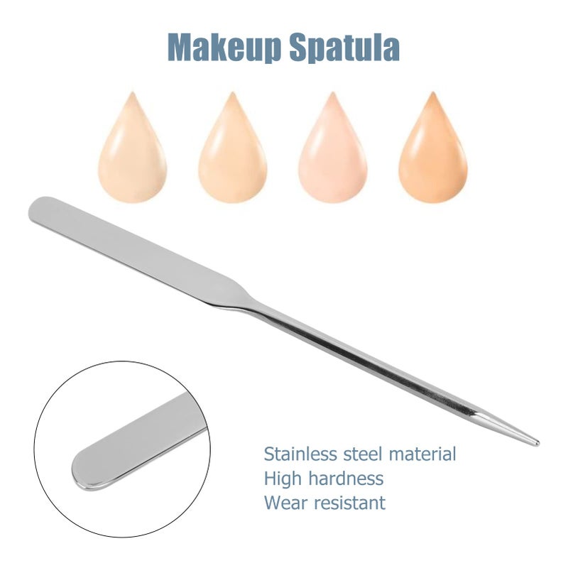 YOSOO Stainless Steel Makeup Spatula, Liquid Spatula Stainless Steel Ergonomic Nail Art Stirring Tool Makeup Artist Makeup Tool Makeup Mixing Palette Makeup Plate for - Image 2
