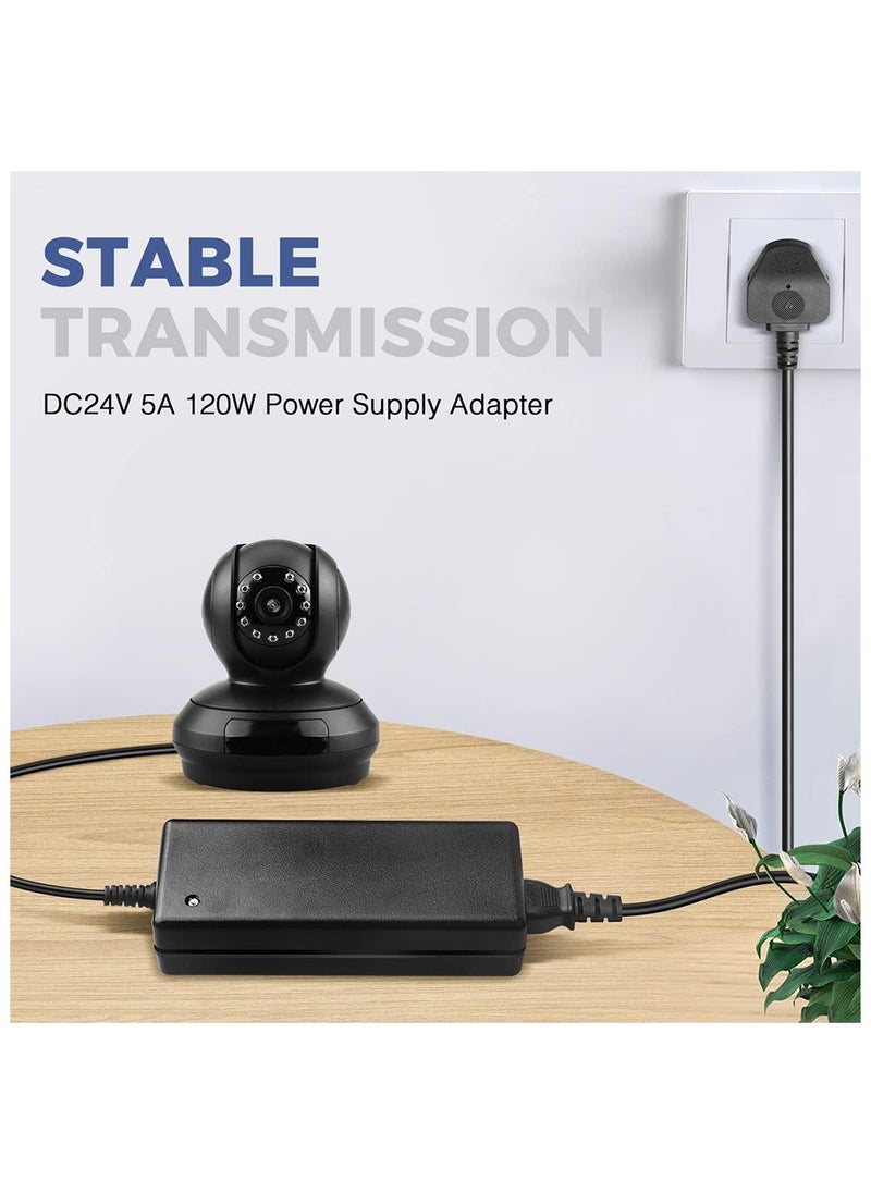 اليكليڤ - 24V 5A امدادات الطاقة المملكة المتحدة, ELIKLIV AC إلى DC 24V5A شاحن محول 120W AC 100V - 240V محول 5.5 مم × 2.5 مم مقبس إخراج لشريط إضاءة LED ، جهاز تنقية المياه ، محرك المضخة ، جهاز تنقية المياه - Image 1