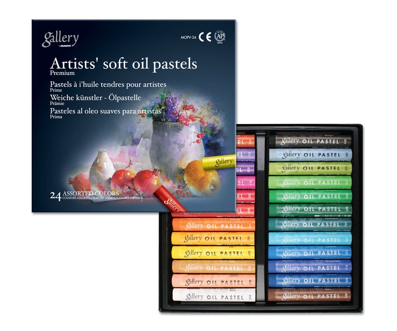 MUNGYO Gallery Artists' Soft Oil Pastels Set Of 24 Colours,Mopv-24,Multicolor - Image 1