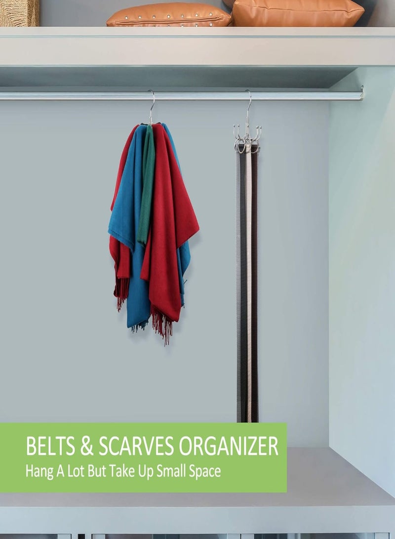 BeltEase - Swivel Hook Set for Closet Organization, Accessory Storage Rack, Hanging Belt, Tie, Scarf, and Bag Holder  - Image 2